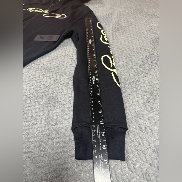 Ed Hardy Women’s Zip Front Hoodie Snake Skull Black L - Picture 7 of 8